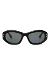 Isabel Marant Vancy Oval-frame Sunglasses In Black
