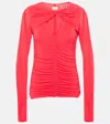 Isabel Marant Vandalia Gathered Jersey Top In Red