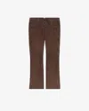 Isabel Marant Vanel Lace-up Suede Straight-leg Pants In Brown