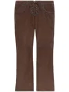 Isabel Marant Vanel Lace-up Suede Straight-leg Pants
