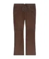 Isabel Marant Vanel Lace-up Suede Straight-leg Pants In Brown