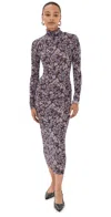 Isabel Marant Vanessa Pansy Long Sleeve Jersey Turtleneck Dress In Purple