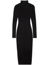 Isabel Marant Vanessa Long Sleeve Jersey Turtleneck Midi Dress In Black