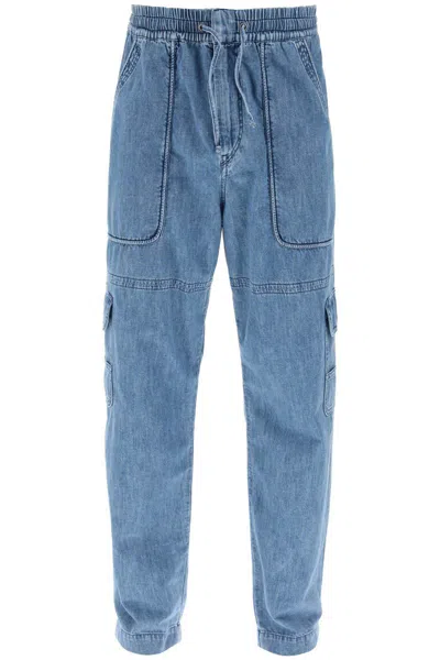Isabel Marant Vanni Light Cargo Jeans In Blu