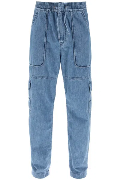 Isabel Marant Vanni Light Cargo Jeans In Blue