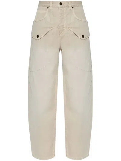 Isabel Marant Belt Loop Denim Trousers In Beige