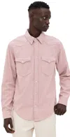 Isabel Marant Vasco Corduroy Snap-up Shirt In Soft Pink