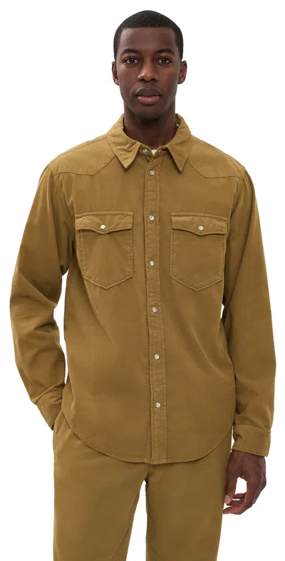 Isabel Marant Vasco Fine Corduroy Shirt Light Bronze In Brown