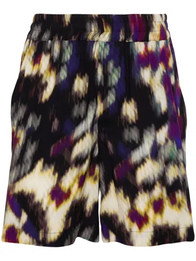 Isabel Marant Vataya Abstract-print Shorts In Purple