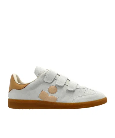 Isabel Marant Leather Sneakers With Branded Heel Counter In White