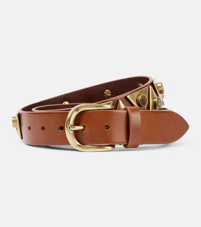 Isabel Marant Veliana Embellished Leather Belt In Brown