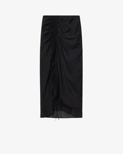 Isabel Marant Velina Crochet Slit Midi Skirt In Black