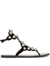 Isabel Marant Velvee Suede Sandals With Studs In Black