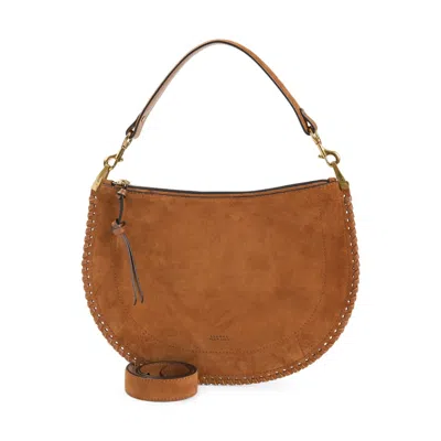Isabel Marant Velvet Leather Shoulder Bag In Brown
