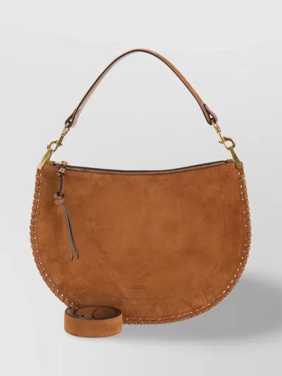 Isabel Marant Velvet Leather Shoulder Bag With Golden Hardware