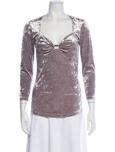 Pre-owned Isabel Marant Velvet Square Neckline Top W/ Tags In Neutral