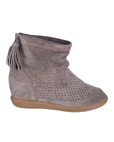 Isabel Marant Velvet Stainer Basket Boots In Grey Suede In Multi
