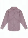 Isabel Marant Vertical Stripe Burgundy Cotton Shirt With Button-down Front In White