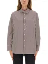 Isabel Marant Vertical Stripe Long-sleeved Shirt With Classic Collar In Multi