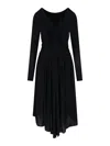 Isabel Marant Knee Length Dress Asymmetric Hem In Black