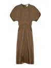 Isabel Marant Keany Satin Midi Dress In Bronze