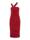 Isabel Marant Ethel One-shoulder Midi Dress With Knot Detailing In Brown