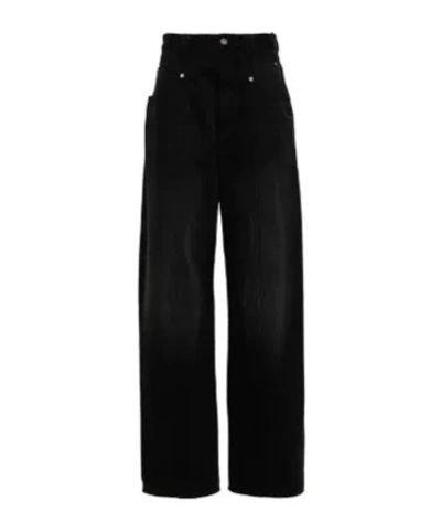 Isabel Marant Vetan High-rise Wide-leg Jeans In Black