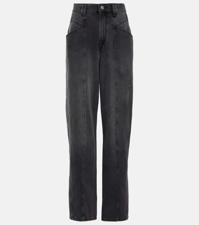 Isabel Marant Vetan Straight Jeans In Beige