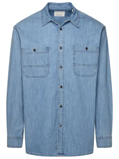 ISABEL MARANT ISABEL MARANT 'VHELYNTON' BLUE COTTON SHIRT