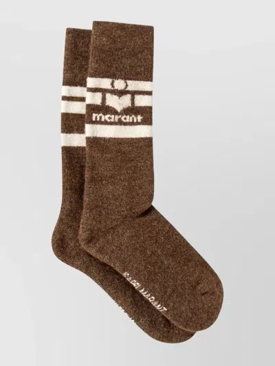 Isabel Marant Viby Ankle-length Socks Brushed Effect In Brown