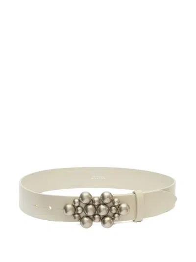 Isabel Marant Vickia Leather Belt In Neutral