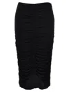 Isabel Marant Vicky Ruched Viscose Midi Skirt In 黑色的