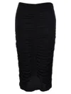 Isabel Marant Vicky Ruched Viscose Midi Skirt In Black
