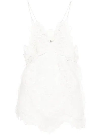 Isabel Marant Victoria Guipure Embroidered Empire Cami Top In White