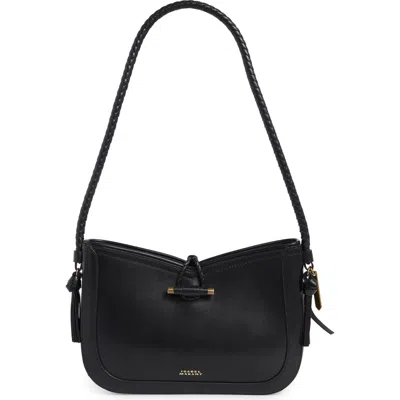 Isabel Marant Vigo Calfskin Leather Baguette Shoulder Bag In Black