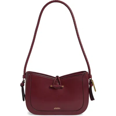 Isabel Marant Vigo Calfskin Leather Baguette Shoulder Bag In Burgundy