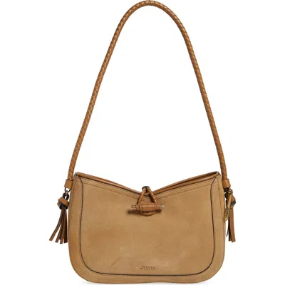Isabel Marant Vigo Calfskin Suede Baguette Shoulder Bag In Brown