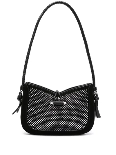 Isabel Marant Vigo Suede Shoulder Bag In Black