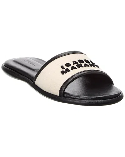 Isabel Marant Minimalist Off-white Strap Slide Sandal With Contoured Footbed
