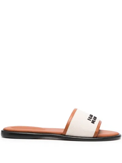 ISABEL MARANT VIKEE LOGO COTTON SLIDES