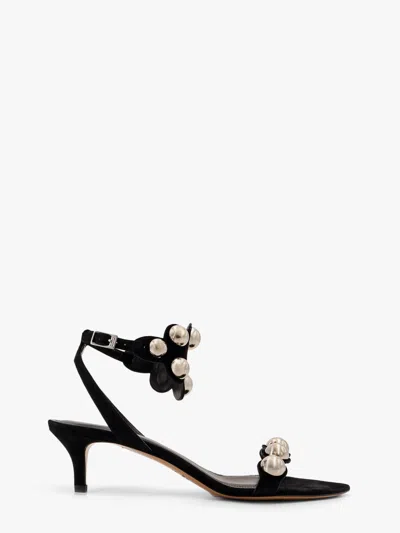 Isabel Marant Vikto Studded Suede Sandals In Black