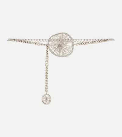 Isabel Marant Vildya Crystal-embellished Silver-tone Belt