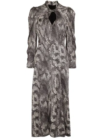Isabel Marant Vilma Graphic-print Maxi Dress In Schwarz