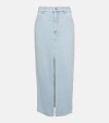 Isabel Marant Vinea Denim Maxi Skirt In Silver