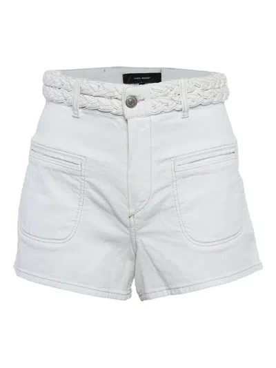 Pre-owned Isabel Marant Vintage 2024 Braided Denim Shorts In White