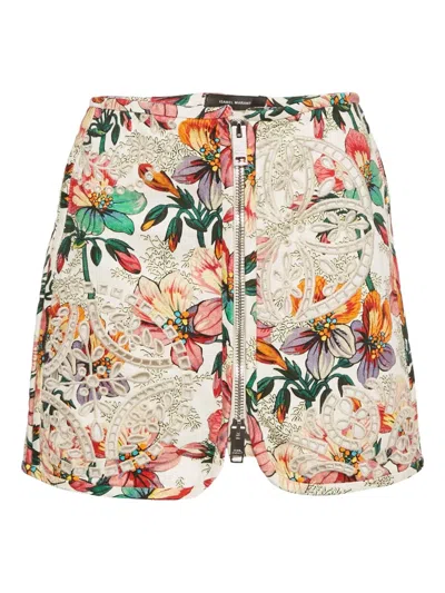 Pre-owned Isabel Marant Vintage 2024 Floral Embroidery Scalloped Edge Skirt In White