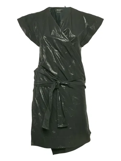 Pre-owned Isabel Marant Vintage 2024 Wrap Shimmer Dress In Black