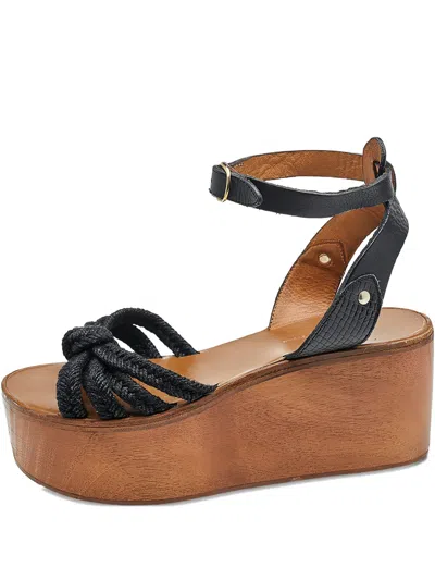 Pre-owned Isabel Marant Vintage 70mm Knot-detailing Platform Sandals In Black