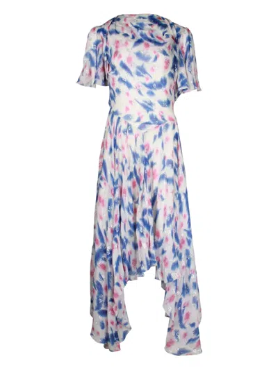 Pre-owned Isabel Marant Vintage Abstract-pattern Midi Dress In White