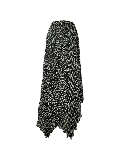 Pre-owned Isabel Marant Vintage Alena Asymmetric Pleated Skirt In Black
